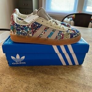 Adidas Gazelle Indoor Floral Sneakers with Brown Soles